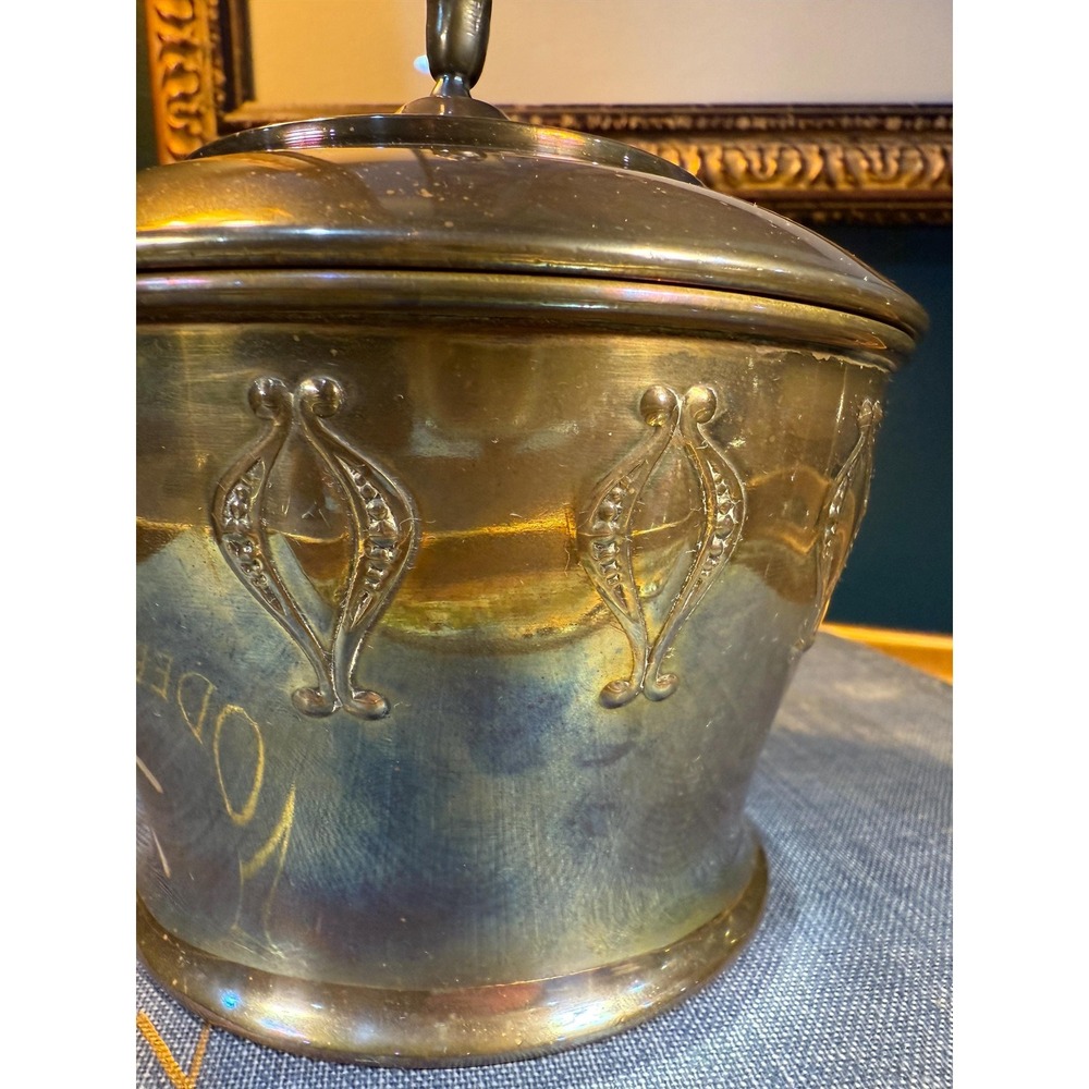 Vintage Brass Tabak Tobacco Jar with Lid European Brass Canister 6 Inch - Picture 7 of 11